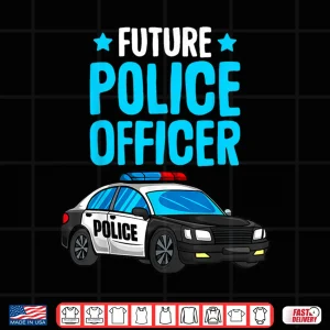 Design Future Police Officer Policeman Cop Boys Kids Toddler Shirt