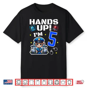 Kids 5Th Birthday Boy Police Car Policeman 5 Years Old Officer Shirt