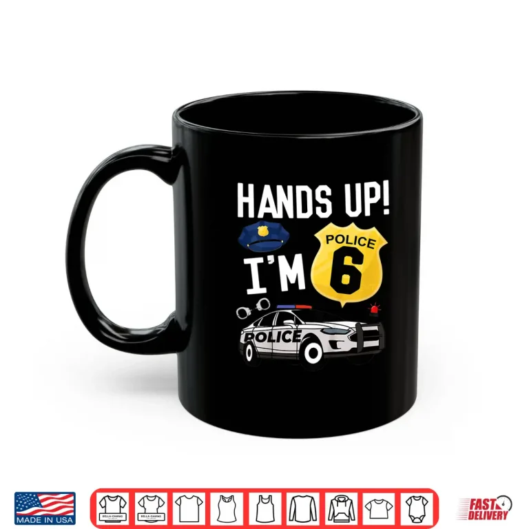 Mug Kids 6Th Birthday Party Policeman Boy Six Year Old Police Officer Shirt