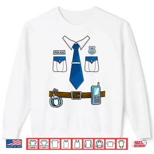 Sweatshirt Police Costume Cop Uniform Officer Halloween Women Men Boys Shirt