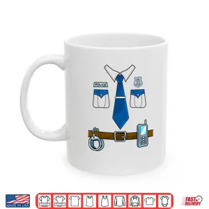 Mug Police Costume Cop Uniform Officer Halloween Women Men Boys Shirt