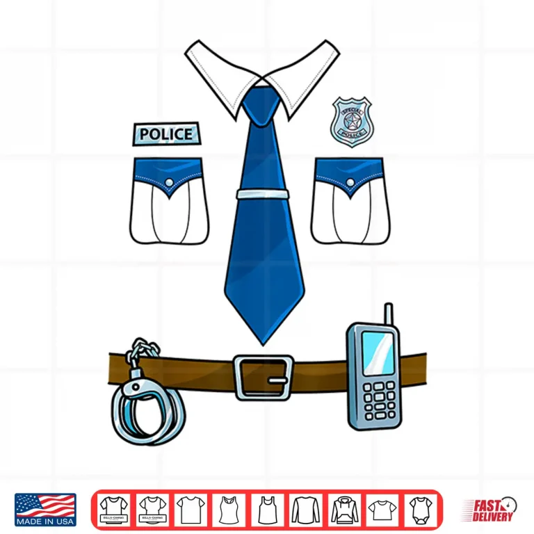 Design Police Costume Cop Uniform Officer Halloween Women Men Boys Shirt