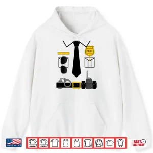 Hoodie Police Costume For Kids Adults Halloween Police Officer Shirt