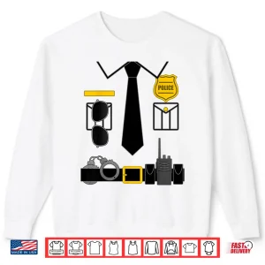 Sweatshirt Police Costume For Kids Adults Halloween Police Officer Shirt