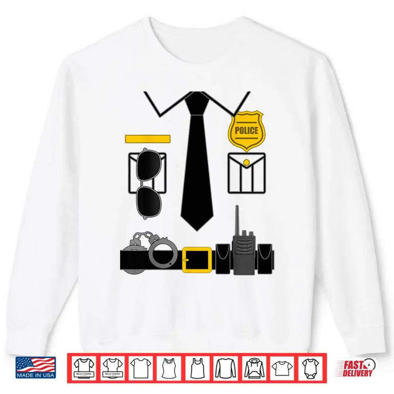 Sweatshirt Police Costume For Kids Adults Halloween Police Officer Shirt