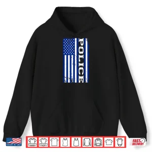 Hoodie Police Officer Usa American Flag Shirt