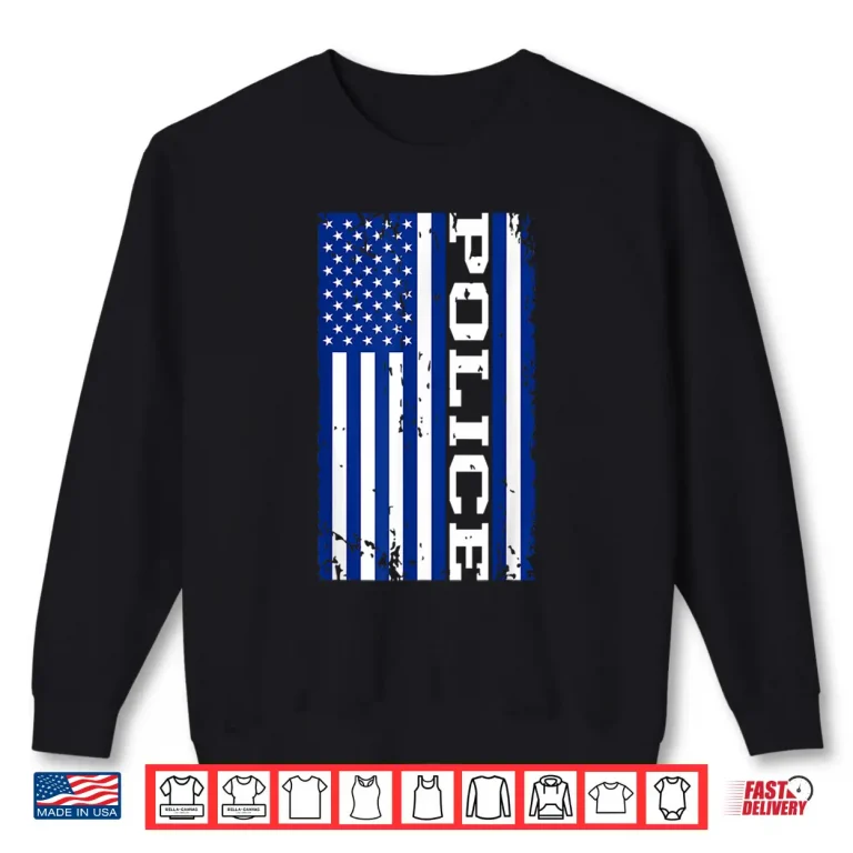 Sweatshirt Police Officer Usa American Flag Shirt