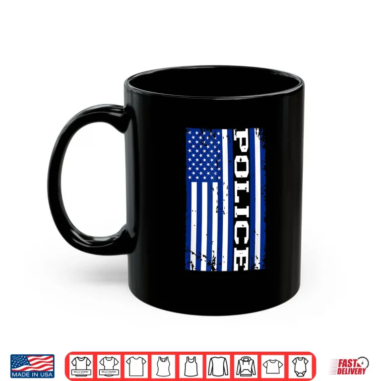 Mug Police Officer Usa American Flag Shirt