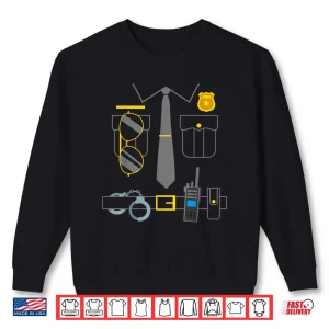 Sweatshirt Policeman Costume Funny Police Officer Wearing Cops Kids Shirt