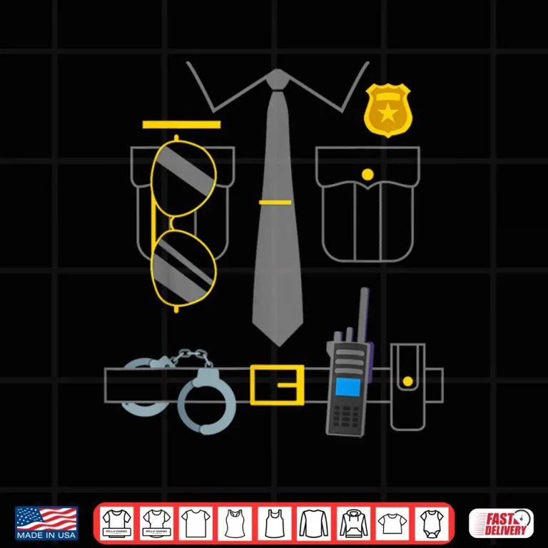 Design Policeman Costume Funny Police Officer Wearing Cops Kids Shirt