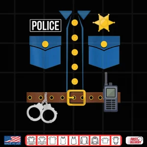 Design Police Uniform Officer Costume Halloween Shirt
