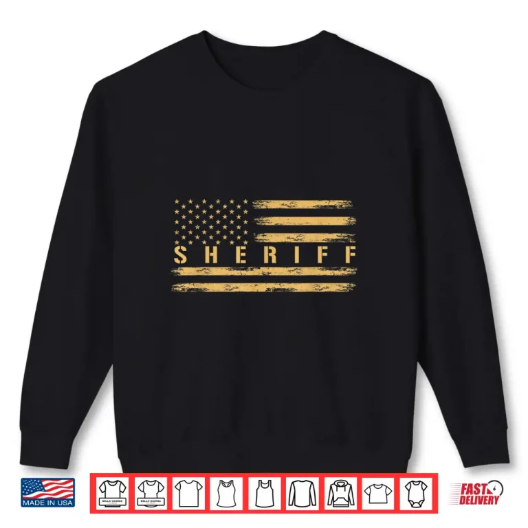 Sweatshirt Sheriff Usa American Flag Western Police Officer Shirt