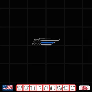 Design Tennessee Us Thin Blue Line Flag Police Officer Cop Shirt