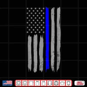 Design Vintage Thin Blue Line Shirt Police Support Usa Flag Shirt