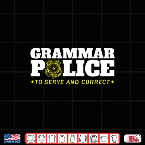 Grammar Police Officer Funny Badge Halloween Costume Shirt 3 Design Grammar Police Officer Funny Badge Halloween Costume Shirt