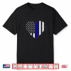 Love Our Police Officer Us Flag Heart Thin Blue Line Shirt