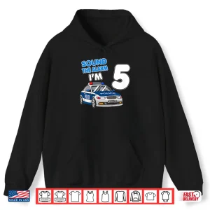 Hoodie Police Car 5th Birthday Boy 5 Cop Policeman Officer Shirt