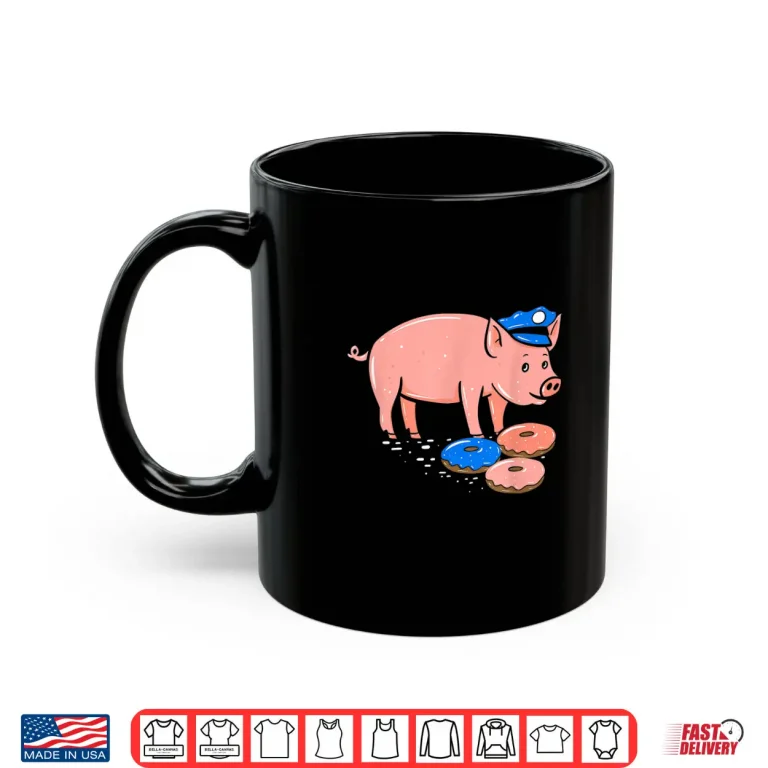 Mug Pig Cop T Shirt Funny Police Officer Doughnut Shirt Gift