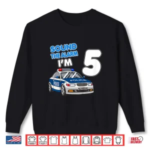 Sweatshirt Police Car 5th Birthday Boy 5 Cop Policeman Officer Shirt