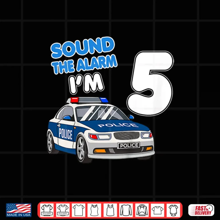 Design Police Car 5th Birthday Boy 5 Cop Policeman Officer Shirt