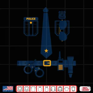 Design Police Costume Cop Uniform Officer Halloween Shirt