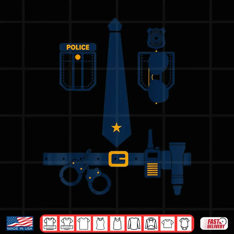 Design Police Costume Cop Uniform Officer Halloween Shirt