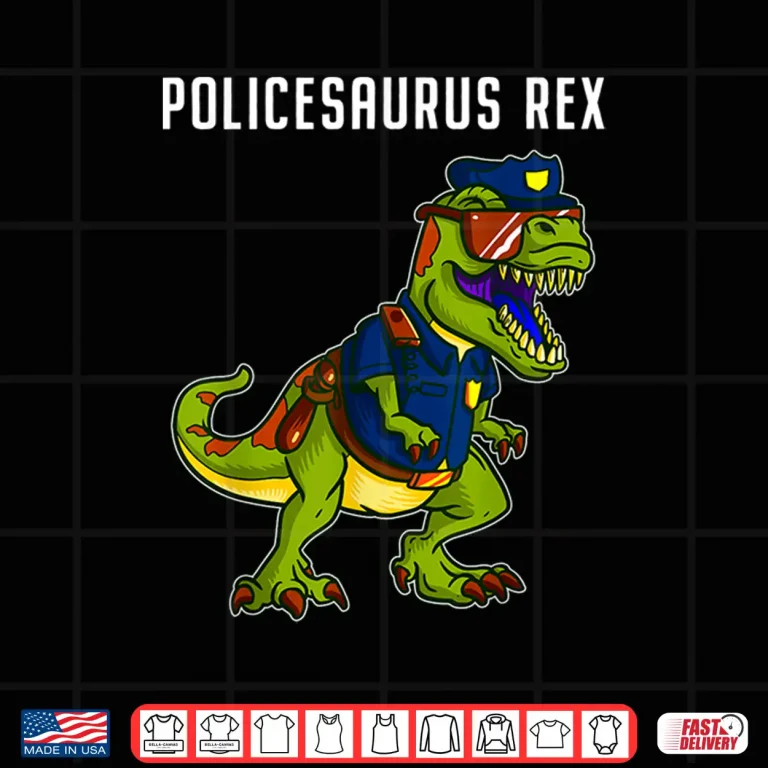 Design Police Officer T Rex Dinosaur Gifts for Policeman Shirt