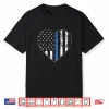 Thin Blue Line American Flag Heart Police Officer Support Shirt