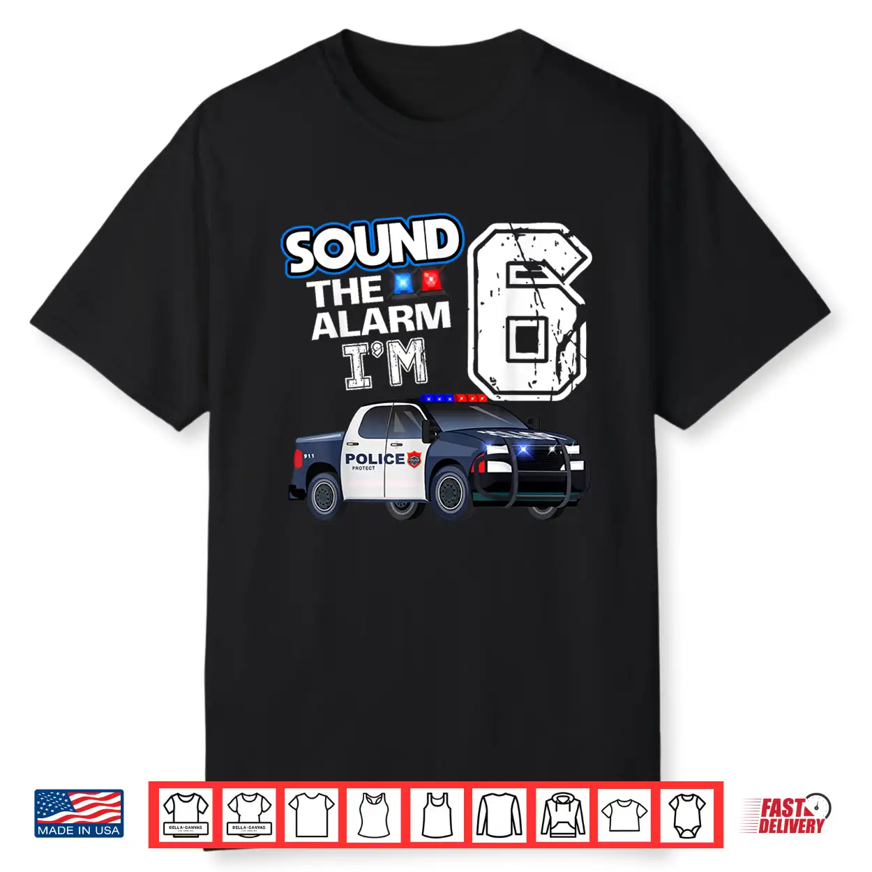 6Th B Day Police Car Policeman Officer Birthday 6 Year Old Shirt 6Th B Day Police Car Policeman Officer Birthday 6 Year Old Shirt