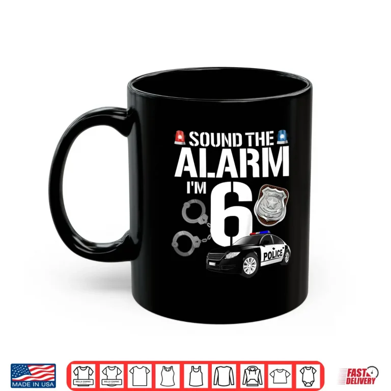 Mug 6 Year Old Police Birthday Officer Cop Car 6th Gift Shirt