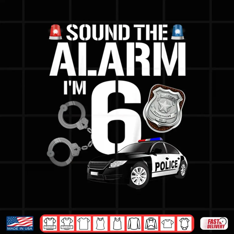 Design 6 Year Old Police Birthday Officer Cop Car 6th Gift Shirt