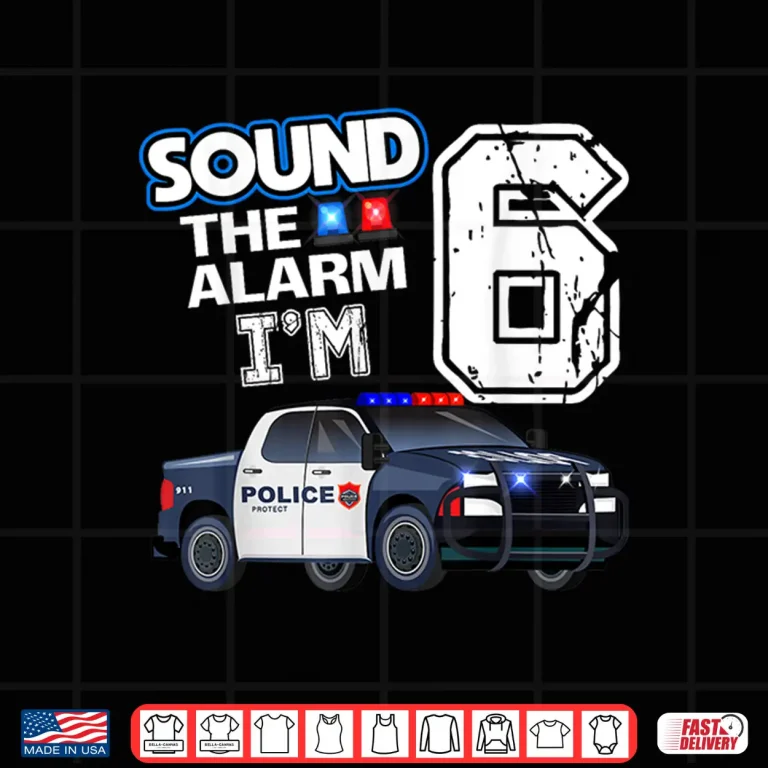 Design 6th B Day Police Car Policeman Officer Birthday 6 Year Old Shirt