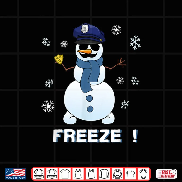 Design Cop Snowman Shirt Freeze Christmas Party Gift Shirt