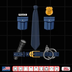 Design Funny Halloween Policeman Police Officer Costume Shirt