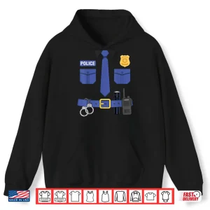 Hoodie Police Officer Uniform Costume Halloween Shirt
