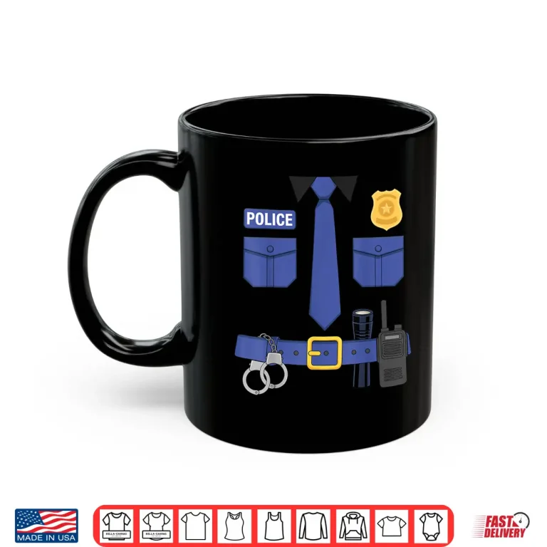 Mug Police Officer Uniform Costume Halloween Shirt