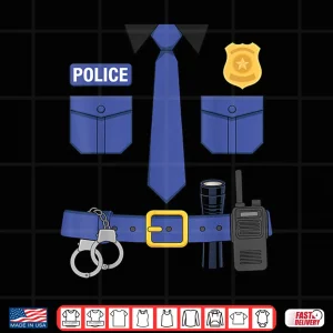 Design Police Officer Uniform Costume Halloween Shirt