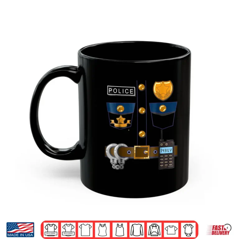 Mug Policeman Costume Funny Halloween Police Officer Shirt