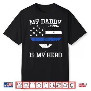 Thin Blue Line Heart Flag Police Officer Support Shirt