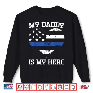 Sweatshirt Thin Blue Line Heart Flag Police Officer Support Shirt