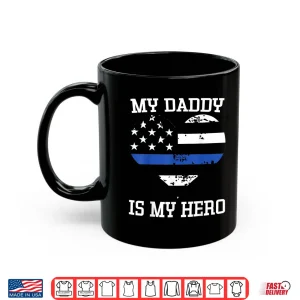 Mug Thin Blue Line Heart Flag Police Officer Support Shirt
