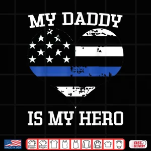 Design Thin Blue Line Heart Flag Police Officer Support Shirt