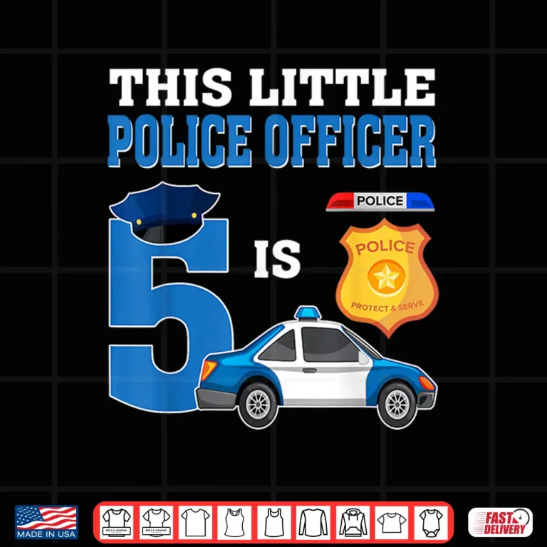 Design This Little Police Officer Is 5 Yr Birthday Police Car 5th Shirt