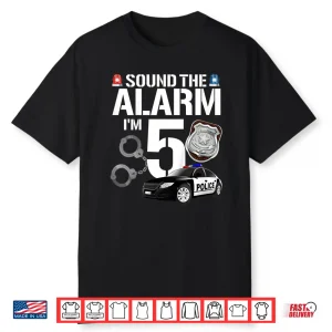5 Year Old Police Birthday Officer Cop Car 5Th Gift Shirt
