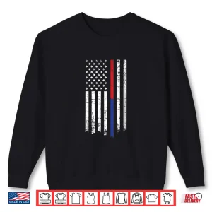Sweatshirt Firefighter Police Officer Red Blue Line Flag Shirt