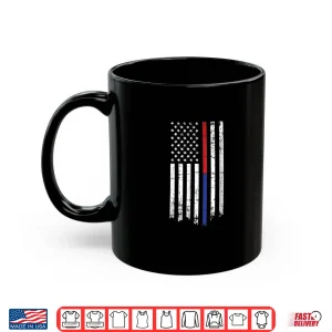 Mug Firefighter Police Officer Red Blue Line Flag Shirt