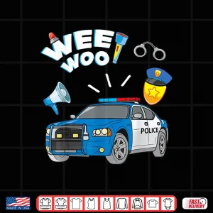Design Funny Police Car Apparel Wee Woo Cop Policeman Shirt