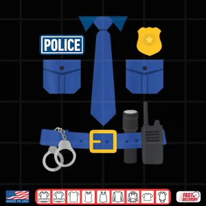 Design Funny Police Policeman Uniform Officer Costume Humor Parody Shirt