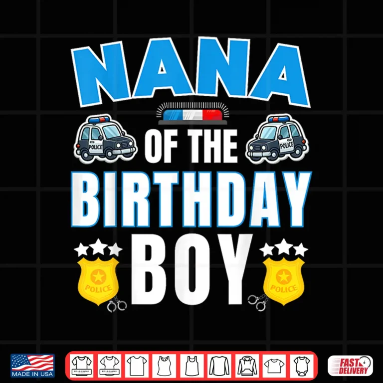 Design Grandparent of the Birthday Boy Policeman Police Officer Bday Party Shirt