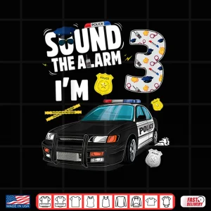 Design Police Car 3rd Birthday 3 Year Old Cop Policeman Officer Shirt